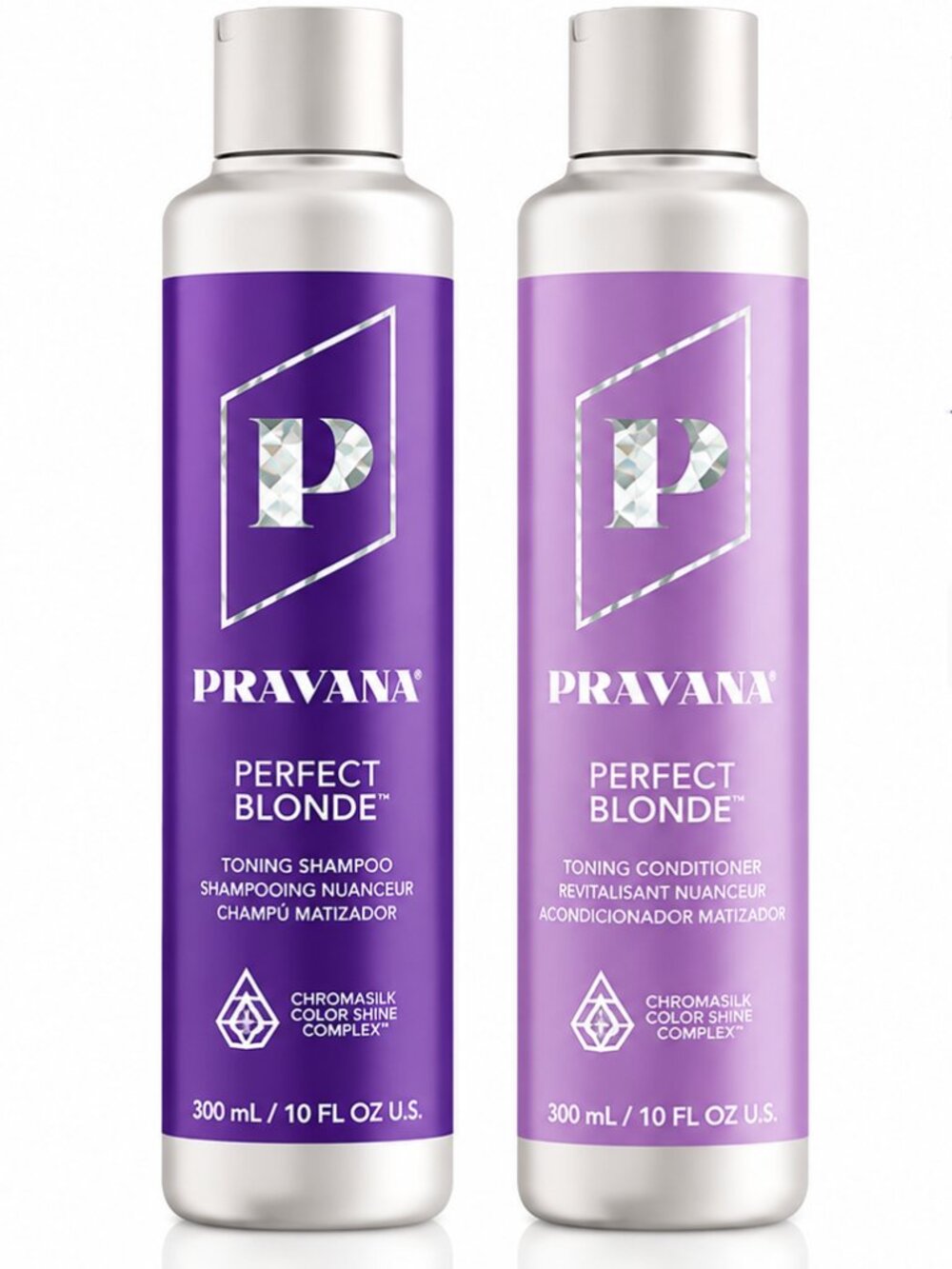 Pravana Perfect Blonde Toning Shampoo & Conditioner Set | 10 oz Each | Purple
